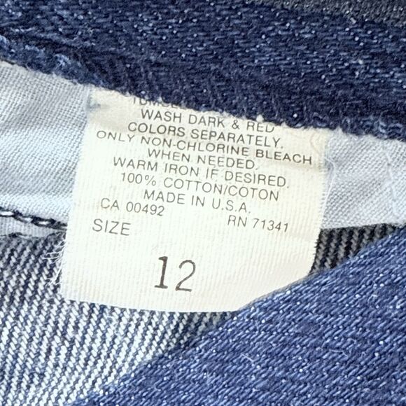 VTG 90s LL Bean Pleated Front Mom Jeans Womens 12 High Waist Tapered Leg Denim - Picture 7 of 11